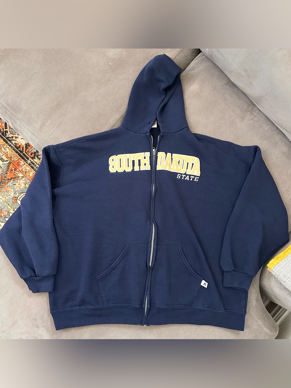 Vintage Russell Athletics South Dakota State University Full Zip Hoodie Size XXL